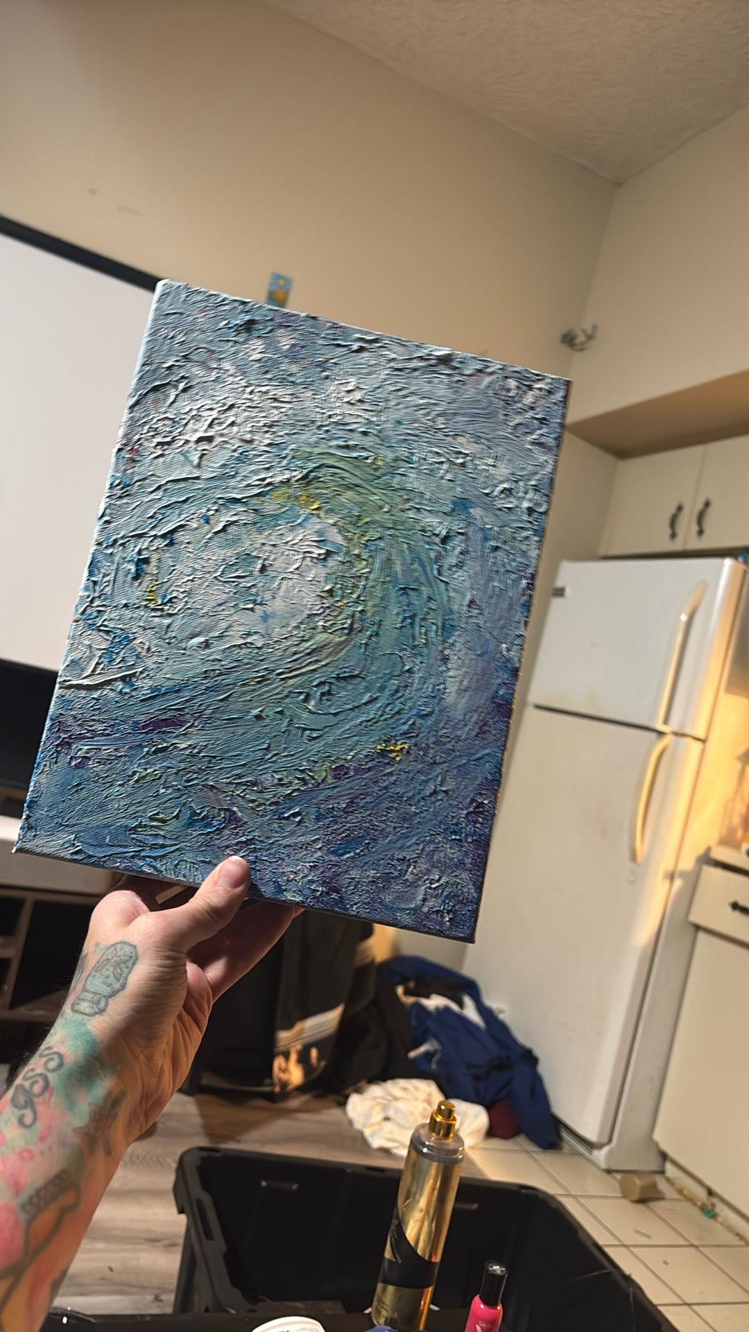 Wave Metal Painting With Pallet knife