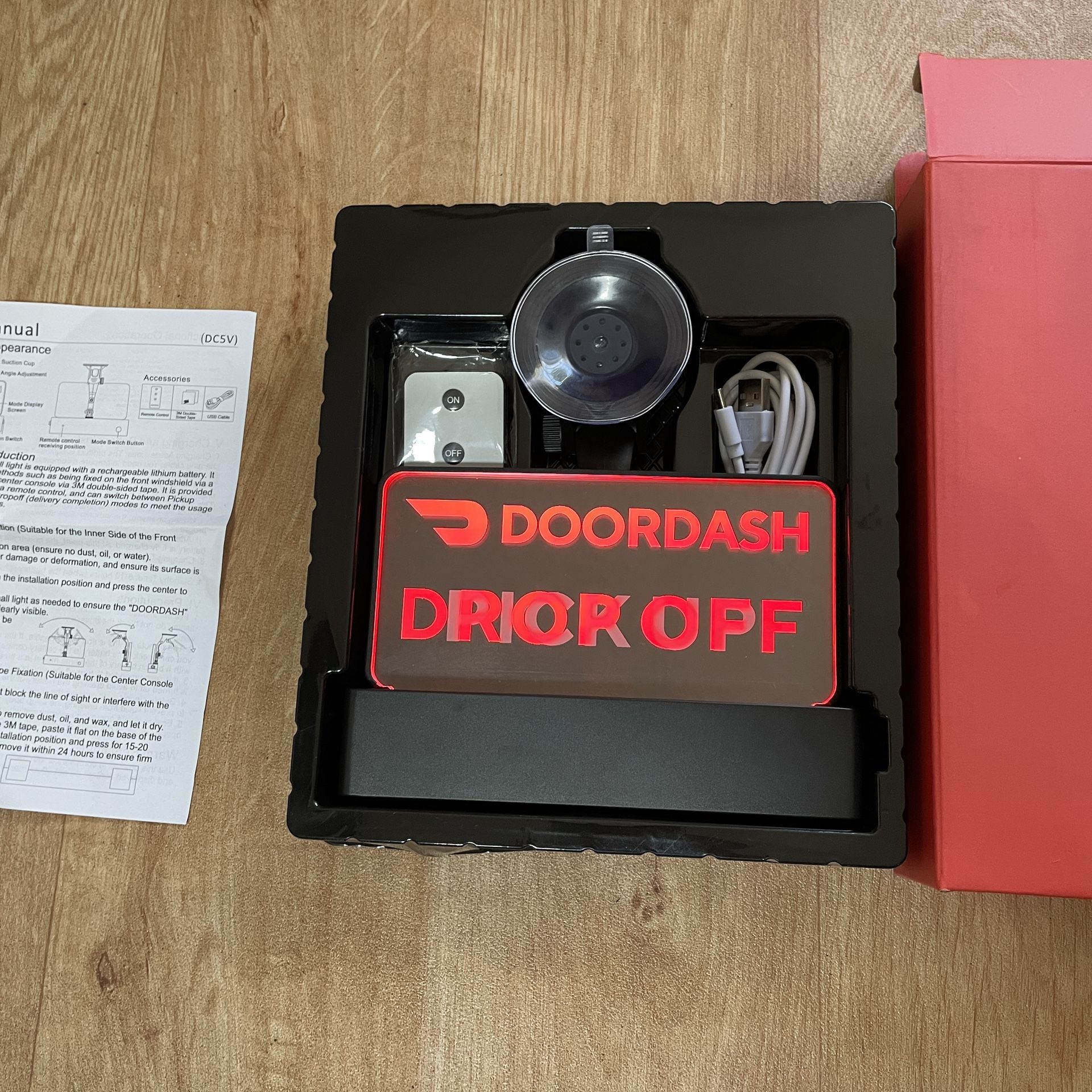 DoorDash Pick Up Drop Off LED Light Sign