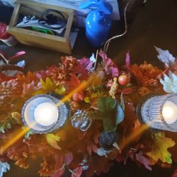 Thanksgiving Led Candle Holder With Floral
