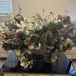 Fake Flower Arrangement And Vases