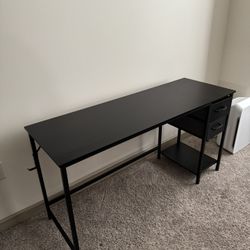 Sleek Black Wood Desk - Perfect For Home Office