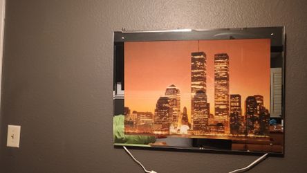 NYC Twin Towers Skyline Acrylic Wall Mirror