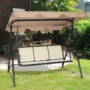 New in box 528 lbs capacity porch swing bench chair with canopy sun shade