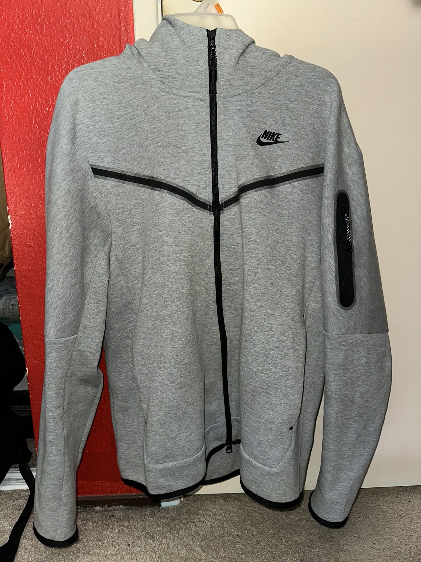 Nike Tech Fleece Hoodie Sweatshirt Men's Medium Gray Sportswear Full Zip
