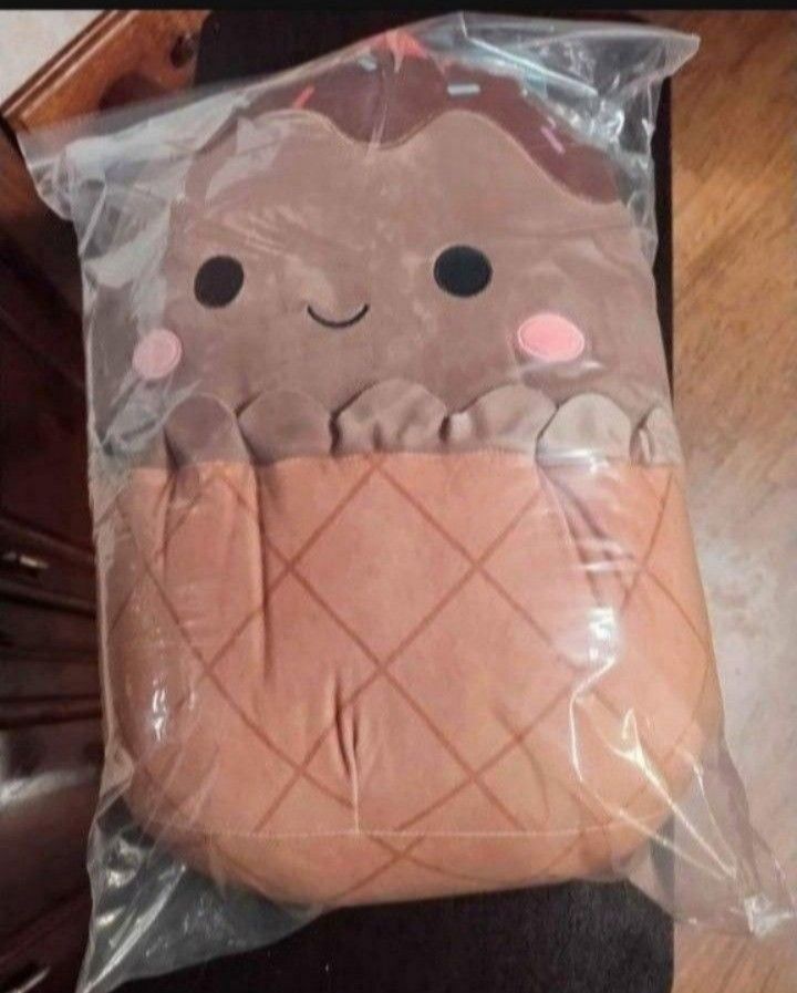 New 16" Squishmallow Martha Chocolate Ice Cream Plushie