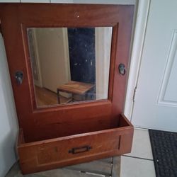 Antique Mail/key Mirror Holder 