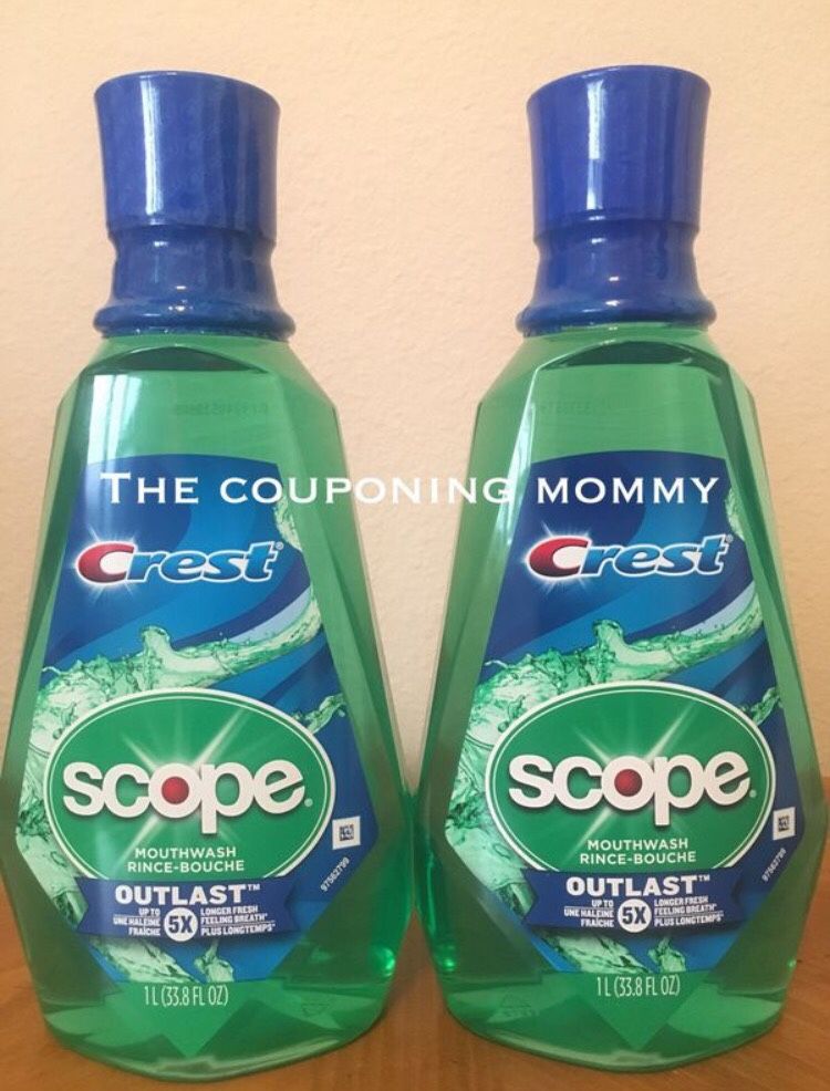 Oral Care Bundle w/ Crest Scope Outlast Mouthwash (( 2 bottles ))