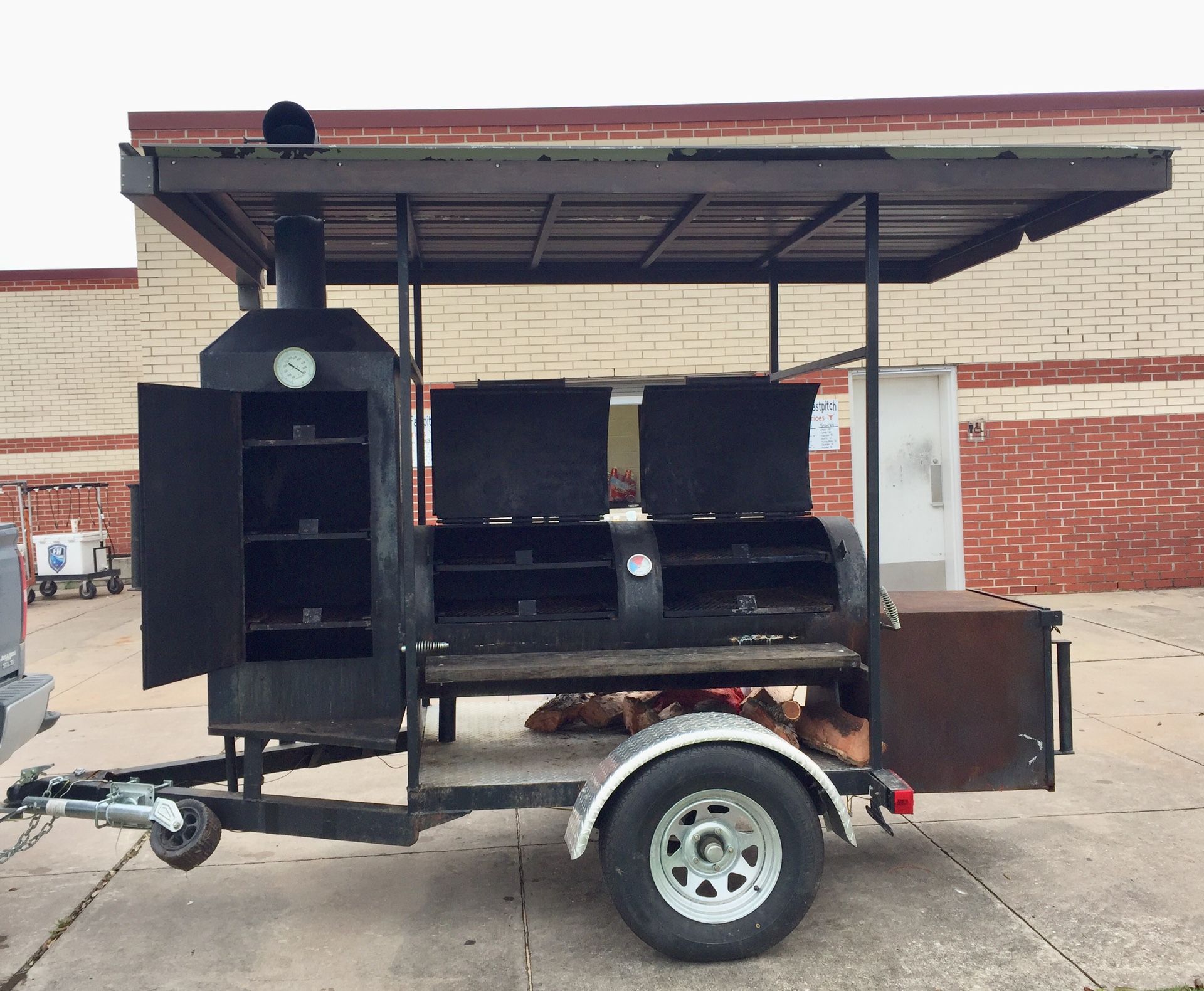 BBQ Smoker on 8 ft covered trailer