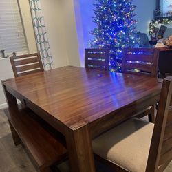 Solid wood table and chairs