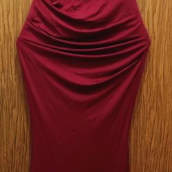 Women's Red Spaghetti Strap Ruched Bodycon Dress (cash only)