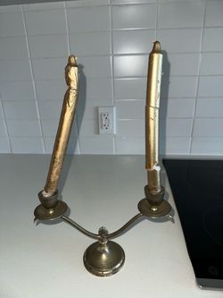1940 Italian Vintage Ornate Two-Arm Candelabra / Candle Holder