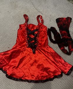 Girls Devil Costume  With Tights