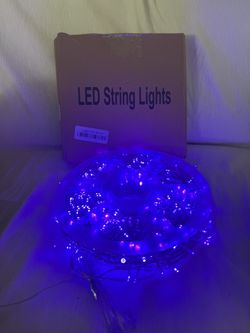 QITONG 165ft Purple Halloween Lights, 500 LED Outdoor String Lights, Plug-in Clear Wire, 8 Modes Christmas Lights for Indoor Use