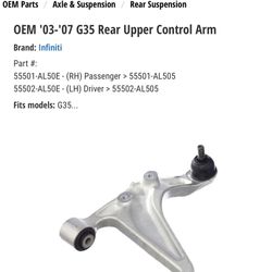 G35 Rear Upper Arms
