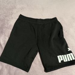 PUMA Men's Athletic Shorts Black Size L Drawstring Pockets