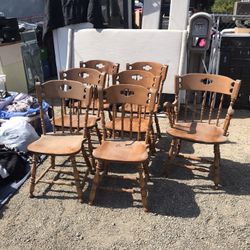 Very Nice Wood Chairs And Hutch Cabinet Not Cheap