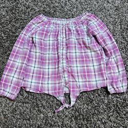 Girl’s purple plaid blouse. Star ride brand. Size 6x