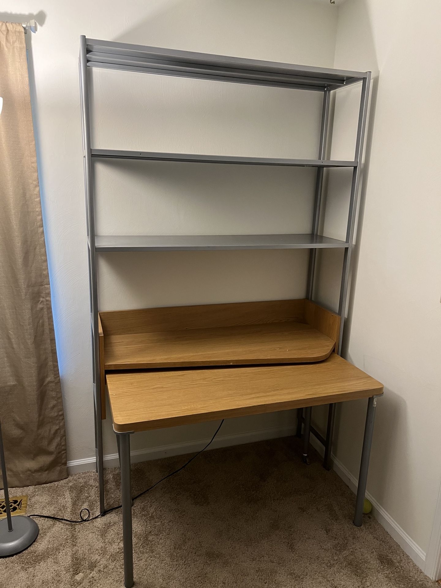 slide out desk with shelves