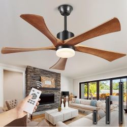 #1749H-72 Inch Ceiling Fans with Lights and Remote, USA Original Patent 72" Large Ceiling Fan, 3 Downrods, 5 Wood Blades, ETL Listed, 6 Speeds Quiet D