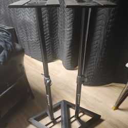 Rockville RVSM1 Pair of Near-Field Studio Monitor Stands w/ Adjustable Height,Black