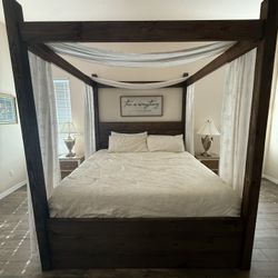 Solid Wood King Canopy Bed – 8 Ft Tall – Frame Only