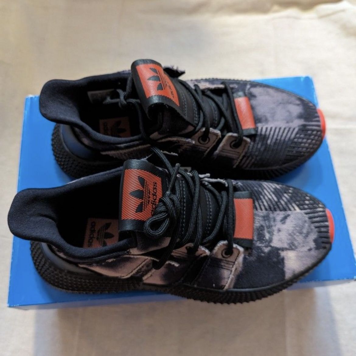Adidas Originals Prophere Running Shoe Bleached Black Solar Red DB1982 - US 5