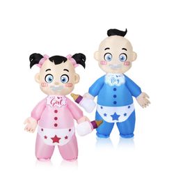 Poen 2 Pcs Inflatable Blow Up Costume For Adult 96'' Baby Costume For Baby Shower Cosplay Gender Reveal Party(Baby)