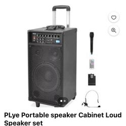 Pyle Portable 800W Max 400W RMS 10 Inch 3 Way PA Cabinet Loud Speaker Set 