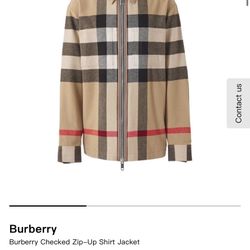 Burberry Checked Zip Up Jacket