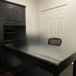 Black wood Thomasville home office desk.