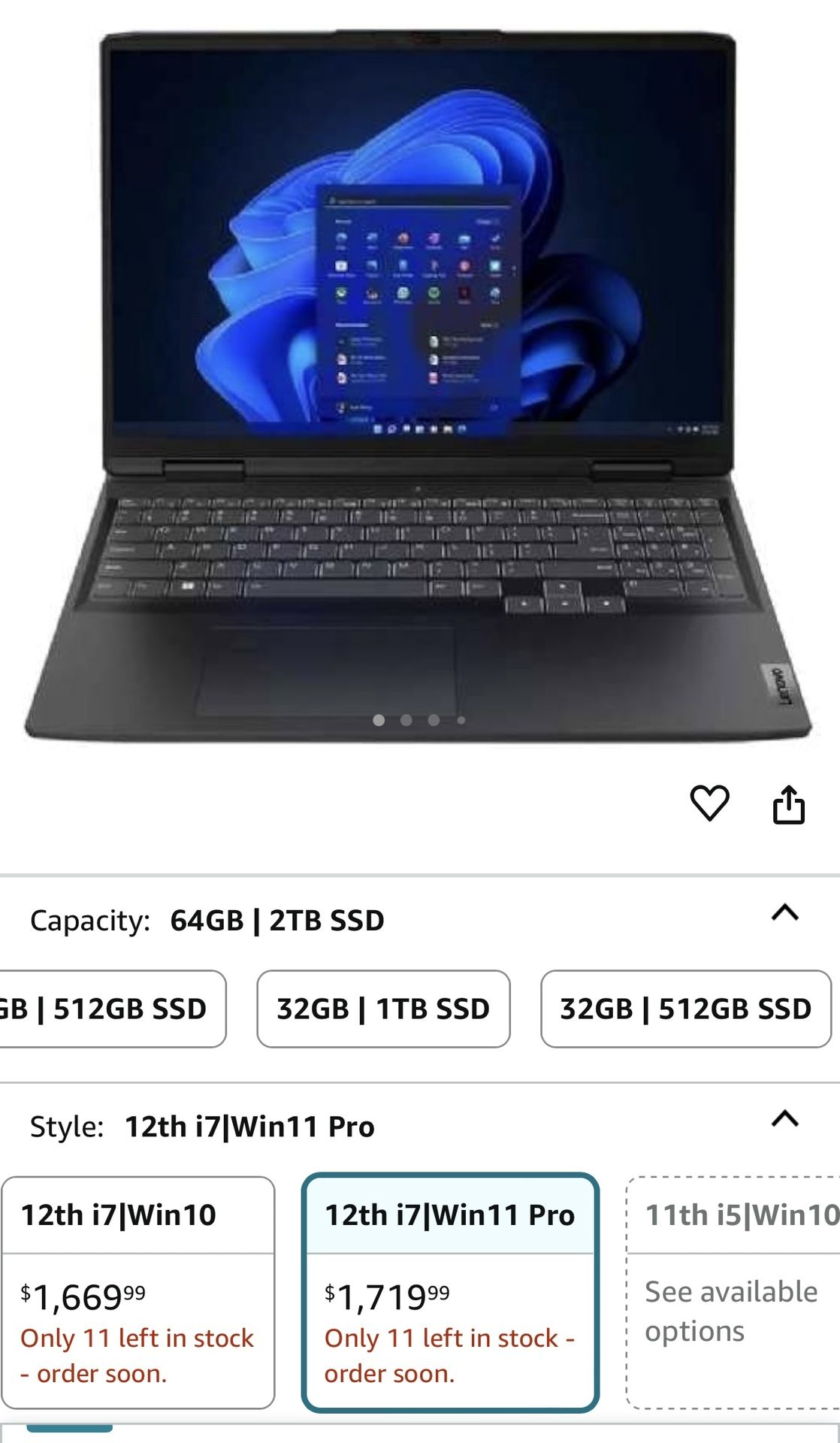I7-12700H Gaming Laptop 64 Gb Ram 4gb ddr6 With 32gb Shared For Graphics