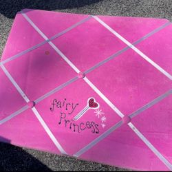 Pink Velvet & Lilac Satin Fairy Princess Bulletin/photo Board