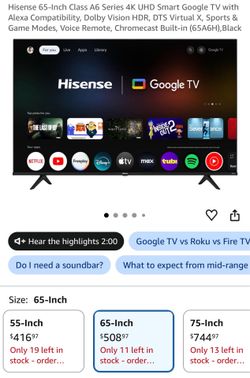 65 in Hisense