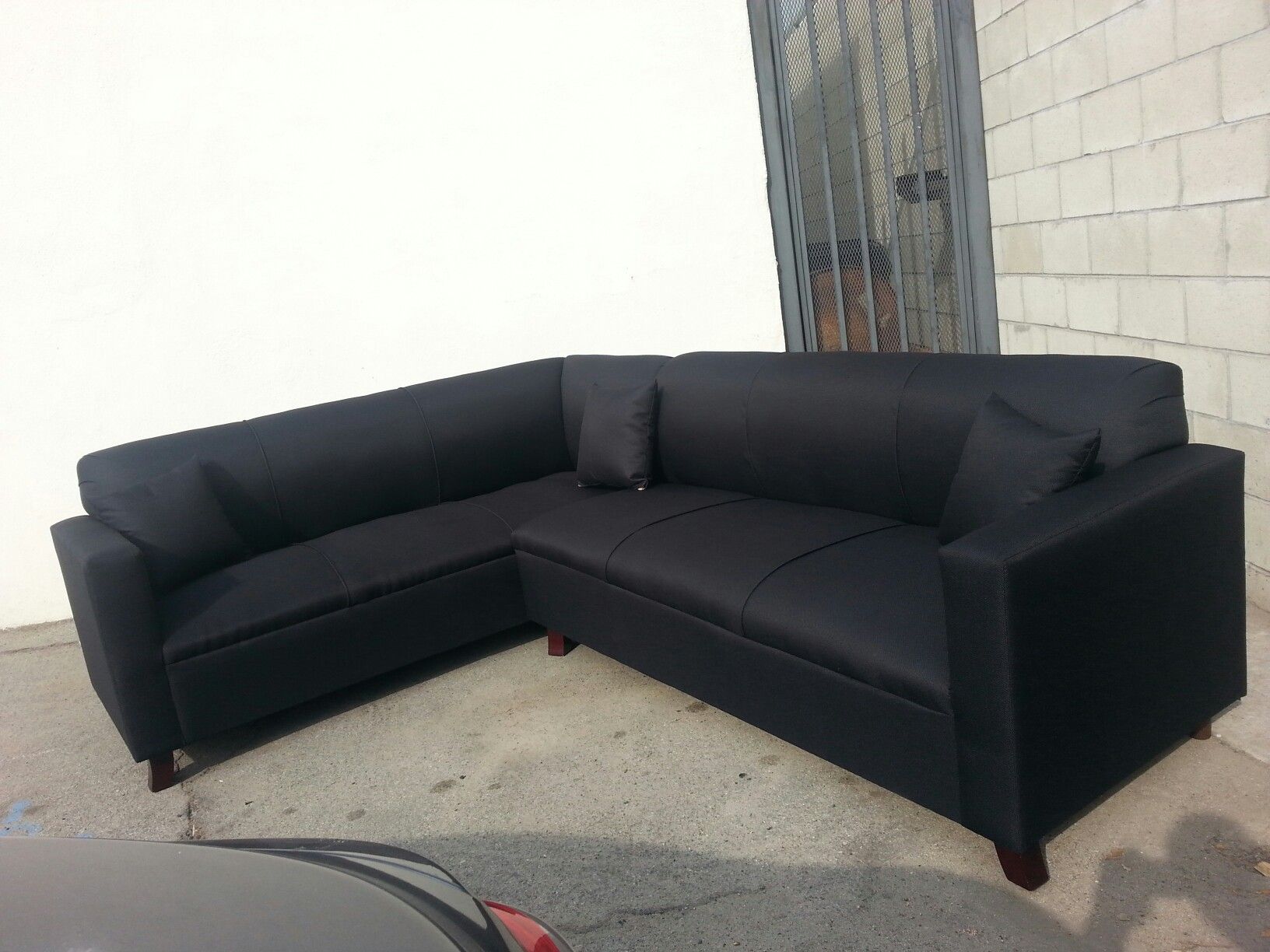 NEW 7X9FT DOMINO BLACK FABRIC SECTIONAL COUCHES