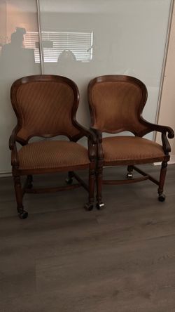 Pair of Solid Wood Accent Chairs