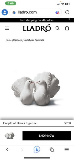 LLADRO Couple Of Doves Figurine