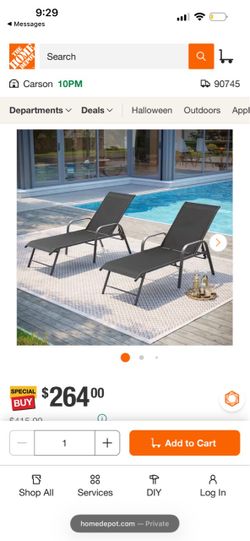 Outdoor Patio Chaise Lounge Set of 2