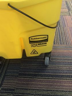 Rubbermaid mop buckets.