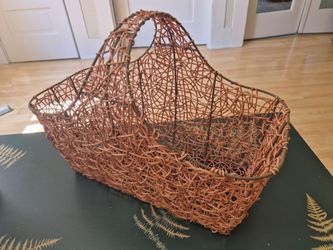 Coral colored Woven Basket