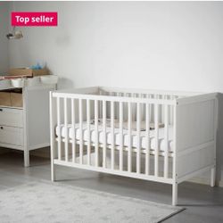 White IKEA Crib - SUNDVIK $50