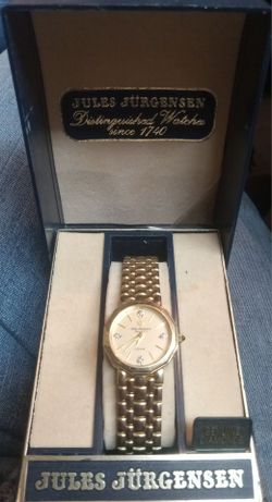 Vintage Jules Jurgensen Gold Tone Quartz Watch