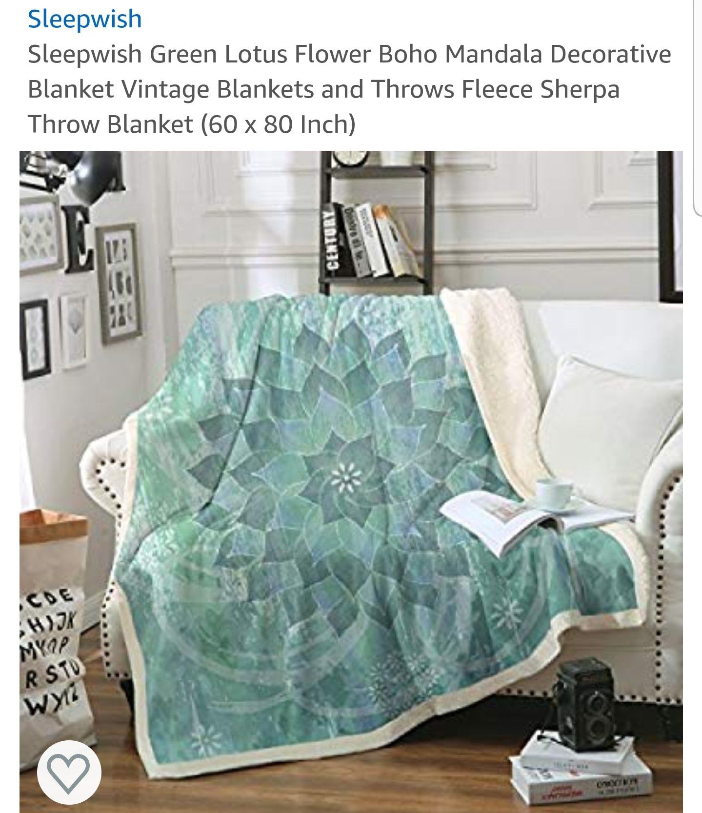 Sleepwish Green Lotus Blanket 60 X 80