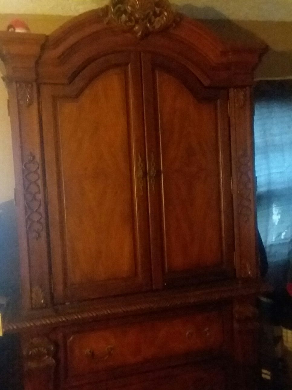 Armoire w/ Cherry brown finish