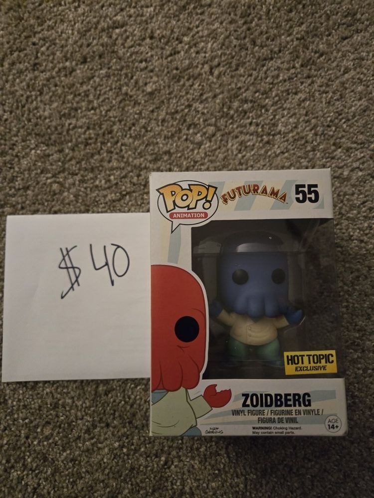 RARE POP Vinyl Figure Futurama: Blue Zoidberg HOT TOPIC EXCLUSIVE