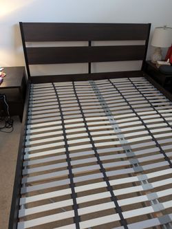 Queen bed frame with slats