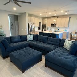 Large Sectional & Ottoman For Sale