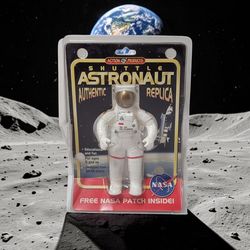 1997 Action Products Shuttle Astronaut Authentic Replica Figure W/NASA Patch New . The plastic packaging has some damage. The item shown is a vintage 