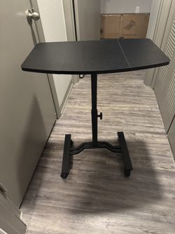 Adjustable Mobile Desk With Locking Wheels
