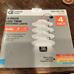 New 4 pack LED recessed trim light