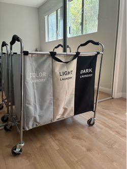 3 Compartment Laundry Cart